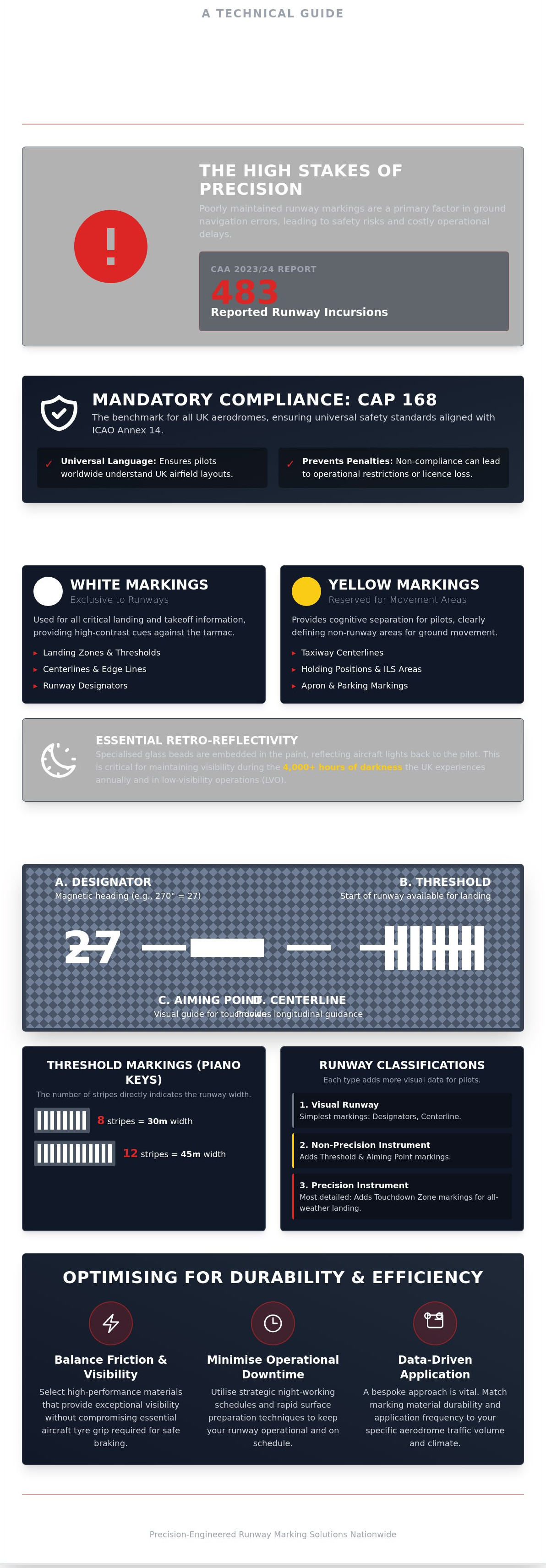 The Comprehensive Guide to Runway Markings: UK Standards, Safety, and Installation in 2026